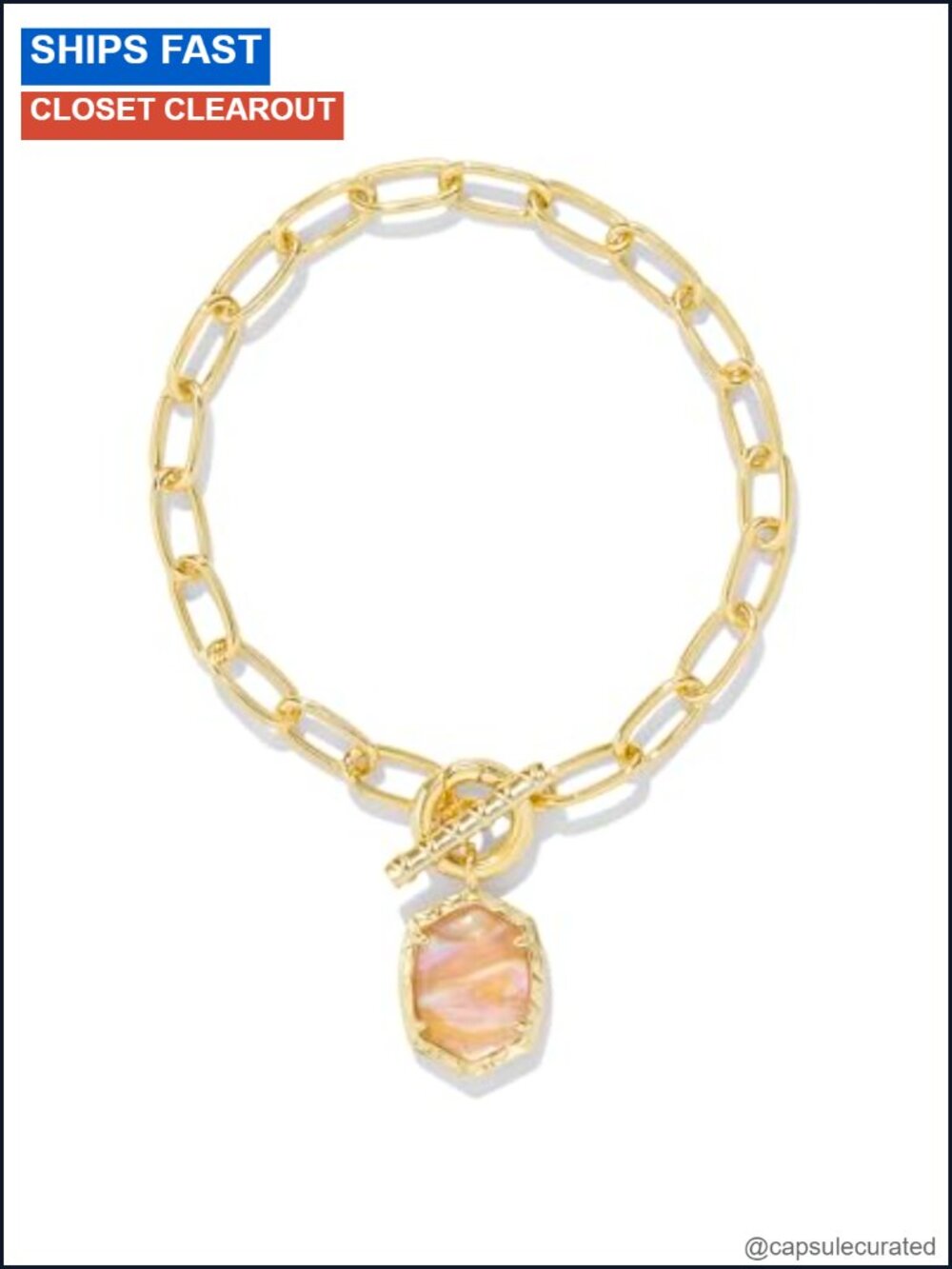 Kendra Scott Daphne Link Chain Bracelet Toggle Clasp Women Fashion Jewelry